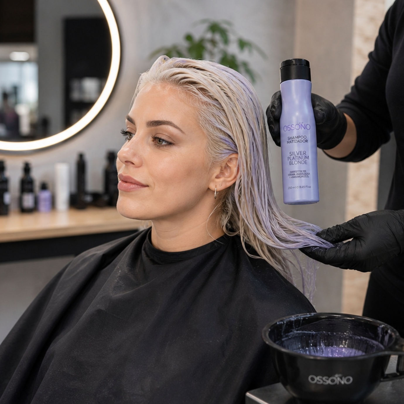 Ossono Shampoo Matizador Silver Platinum Blonde